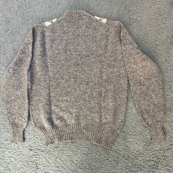 Vintage Windsor Shirt Company Shetland Wool Argyle Knit Crewneck Sweater Size L - Picture 6 of 10